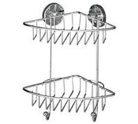 Wenko étagère d'angle Bari Vacuum-Loc® 2 niveaux fixation sans percer Chromé