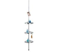 Wenko Teleskop Duschecke Premium, avec 3 Ablagen et Spiegel, satiniert