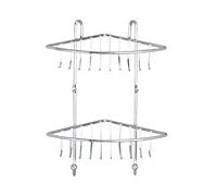 WENKO Étagère d'angle Milano 2 Crochets, 2 étagères Chromé