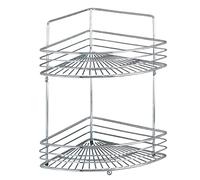 WENKO Etagère d'angle Murale Milano à 2 Niveaux 2 étagères Chromé