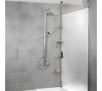 Wenko Étagère télescopique Dolcedo – 4 paniers d'angle, INOX brillant, réglable jusqu'à 2,75 m