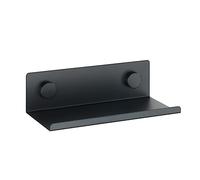 WENKO Étagère de Cuisine Mod. Jet S | Rangement Cuisine en métal Noir au Design Industriel | Fixation sans perçage ou avec perçage Inclus | DIM (l x h x p) 25 x 7,5 x 12 cm | Noir