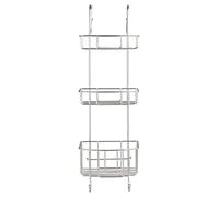 WENKO Etagère de douche à suspendre à la paroi de douche Olesi, 3 paniers de douche en acier inox, 22,5x70x22 cm, mat
