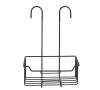 WENKO Etagère de douche Milo, Panier Douche à Suspendre, suspension sans perçage, Acier Inoxydable, P14xL25xH36, Noir