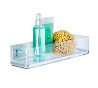 WENKO Etagère de Douche Murale | Système de Fixation Vaccum-Loc® sans perçage et repositionnable sans Trace Inclus | Supporte jusqu'à 33kg de Charge | INOX Brillant | 38,5 x 8,5 x 14,5 cm | Argent