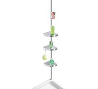 WENKO Étagère de douche télescopique Premium argent 27,5 x 20,0 x 70,0-260,0 cm