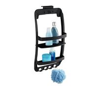 WENKO Étagère de Salle de Bain Mod, Universal étagère Murale Suspendue sans percer Rangement Douche Salle de Bains Plastique 26 x 54,5 x 11,5 cm Noir