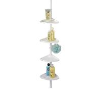 Étagère de douche télescopique d'angle en aluminium 4 tablettes - blanc WENKO