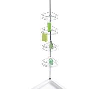 WENKO Etagère de salle de bain télescopique Dolcedo, 4 Paniers de douche, solution sans perçage, Acier Inox, brillant