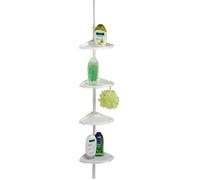 WENKO Salle de Bain étagère d'angle Douche télescopique, Etagère Salle de Bain sans perçage