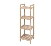 WENKO Etagère de salon 4 rayons Acina, étagère sur pied d'utilisation polyvalente, en bois d'acacia naturel et écologique, certifiée FSC®, étagère de salle de bain à 4 rayons, 35 x 110 x 35 cm