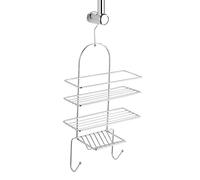 WENKO Etagère Douche, Etagere Salle de Bain sans percer, 3 Niveaux, INOX, 25x54x10 cm