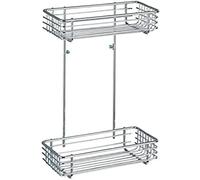 WENKO Etagère Droite Milano 2 Niveaux - 2 étagères, Acier, 25 x 37 x 12 cm, Chromé