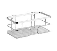 WENKO Etagère Droite Profonde Premium, Acier Inoxydable, 24 x 10 x 13.5 cm, Brillant