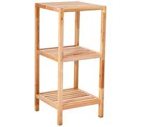 WENKO Etagère en Bois, Meuble étagère Salle de Bain Norway, 3 étagères, Noyer, 36x79x36cm
