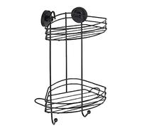 Wenko Étagère murale salle de bain Vacuum-Loc Plus - Sans perçage, acier verni, noir