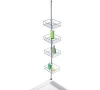 WENKO Étagère Salle de Bain télescopique Domaso 4 Paniers de douche fixation sans perçage Acier Inox 25x65-275x20 cm Brillant