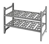 WENKO Étagère sous évier Mod. Flexi | Rangement cuisine extensible pour l'évier | Support jusqu'à 20 kg | Aluminium et plastique | DIM 44-82 x 39 x 28 cm | Couleur gris et aluminium