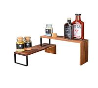 WENKO Etagères de Cuisine Vali Acacia | Étagère combinables Etagères de Cuisine | Bois d'acacia certifié FSC® | 36x8x12cm et 36x16x12cm | Naturel/Noir