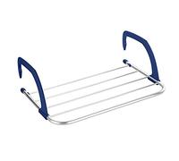 WENKO Etendoir à Linge pour Balcon, terrasse, Salle de Bain, Longueur de séchage 3 mètres, 53.5 x 16 x 37-48 cm, en Aluminium 100% antirouille, Gris et Bleu