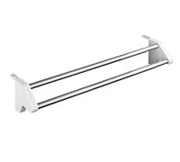 WENKO Etendoir radiateur Twin | Séchoir à Linge radiateur | Adapatable radiateur, Porte, Mur | Longueur d'étendoir 110 cm | Aluminium INOX | 60x13x11,5cm | Gris