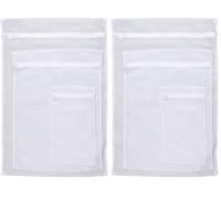 WENKO Filet à linge pour 5 kg - protection du linge délicat, résistant au lavage très chaud, tissu textile, Polyester, 60 x 90 cm, Blanc (Lot de 2)