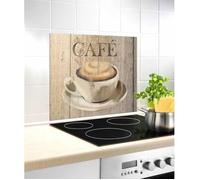 WENKO Fond de hotte Verre, crédence Murs café | Hygiènique et résistant aux Chocs | Verre trempé 4mm | Protège Vos Murs des éclaboussures | Nettoyable | 60x50cm | Beige