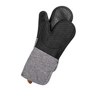 WENKO Gants pour grill Ada, kit de 2 avec surface des paumes en silicone, protection fiable grâce aux manches extra-longues, agréables à porter & nettoyage facile, 18 x 38 x 2 cm, noir/gris