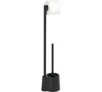 WENKO Garniture de WC sur pied Toilettes Culotte Brosse Support salle de bains Avola noir noble mat