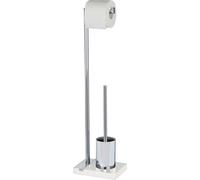 WENKO Garniture WC Noble blanc, argent plastique