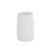 WENKO Gobelet à brosser les dents Goa blanc - Porte-brosse à dents pour la brosse à dents et la pâte dentifrice, Polyrésine, 7.4 x 10.5 x 7.4 cm, Blanc