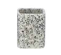 WENKO Gobelet à brosser Les Dents Terrazzo, Porte-Brosse à Dents de qualité supérieure en polyrésine Robuste, 8 x 10,5 x 8 cm, Multicolore