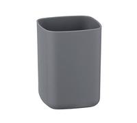 WENKO Gobelet Barcelona Anthracite - Porte-Brosse à Dents pour la Brosse à Dents et la pâte Dentifrice, Absolument incassable, Plastique (TPE), 7 x 10 x 7 cm, Anthracite