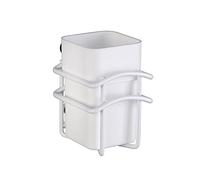 WENKO Gobelet Brosse à dent Classic Plus blanc - Porte Brosse à dent, Acier inoxydable, 8 x 11 x 10 cm, Blanc