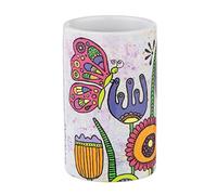 WENKO Gobelet de Brosse à Dents Rollin'Art Full Bloom, Porte-Brosse à Dents en céramique de qualité imprimée avec Motif Champ de Fleurs coloré, gobelet pour Rangement Salle de Bain, Ø 6,5 x 11 cm