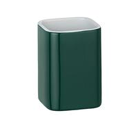 WENKO Gobelet Elmo Vert céramique - Porte-Brosse à Dents pour la Brosse à Dents et la pâte Dentifrice, Céramique, 6.5 x 9 x 6.5 cm, Vert