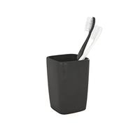 WENKO Gobelet Faro Noir céramique - Porte-Brosse à Dents pour la Brosse à Dents et Le Dentifrice, Céramique, 7.5 x 10.7 x 7.5 cm, Noir