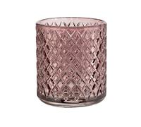 WENKO Gobelet pour brosse à dents Atessa Altrosa, petit gobelet en verre avec surface formée de petits losanges, gobelet pour se rincer la bouche dans la salle de bain et les toilettes, Ø 7,5 x 10 cm