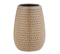 WENKO Gobelet pour brosses à dents Bellante, gobelet en céramique de haute qualité, surface émaillée à petits points, accessoire de bain pour ustensiles dentaires, (l/p x h) : Ø 8 x 12 cm, sable