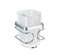 WENKO Gobelet Premium Acier INOX Zahnbürstenhalter für Zahnbürste und Zahnpasta Brillant