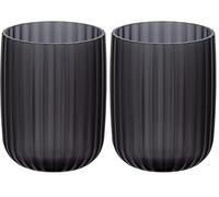 WENKO Gobelet Salle de Bain Agropoli Gris - Porte Brosse à Dents, Plastique, 7.5 x 10 x 7.5 cm, Gris (Lot de 2)