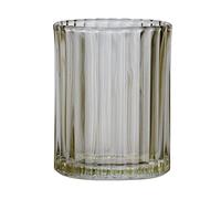 WENKO Gobelet Vetro Marron - Porte-brosse à dents pour la brosse à dents et la pâte dentifrice, Verre, 7.5 x 10 x 7.5 cm, Marron