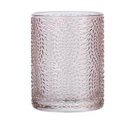 WENKO Gobelet Vetro ronde Rose - Porte-brosse à dents pour la brosse à dents et la pâte dentifrice, Verre, 7.5 x 10 x 7.5 cm, Rose