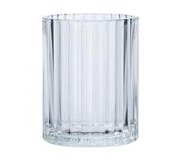 WENKO Gobelet Vetro Transparent - Porte-brosse à dents pour la brosse à dents et la pâte dentifrice, Verre, 7.5 x 10 x 7.5 cm, Transparent