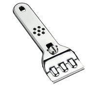 WENKO Grattoir pour plaque vitrocéramique - 2 lames de rechange, protège-lame, blocage de lame, Acier inoxydable, 4.5 x 1.5 x 13 cm, Argent brillant