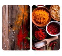 WENKO Herd-Abdeckplatte Gewürze Glas 52x30cm 2Stück