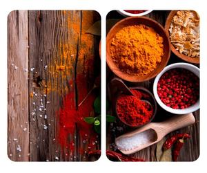 WENKO Herd-Abdeckplatte Gewürze Glas 52x30cm 2Stück