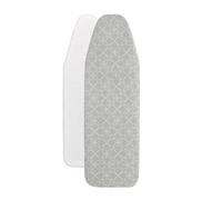 WENKO Housse de Table à Repasser 131x45 cm, jusqu'à 70% Gain Temps, Coton | OEKO-TEX, plus rapide par chaleur réfléchie brevetée, pour fers à vapeur, rembourrage confort, M, gris, Mod Céramique