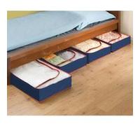 Wenko housse dessous de lit deep blue, set de 4 - bleu / rouge Bleu G