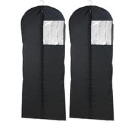 WENKO Housse vêtements Deep Black - plegable, Polyéthylène, 60 x 150 cm, Noir (Lot de 2)